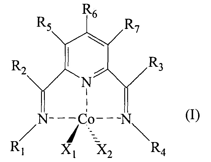 Способ получения сополимеров сопряженных диенов в присутствии каталитической системы, включающей бис-имино-пиридиновый комплекс кобальта (патент 2653502)