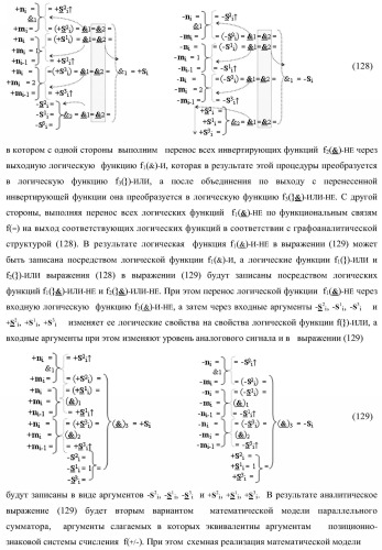 Функциональная структура параллельного сумматора для умножителя, в котором аргументы слагаемых частичных произведений являются аргументами троичной системы счисления f(+1, 0, -1) в позиционно-знаковом ее формате f(+/-) (варианты) (патент 2386162)