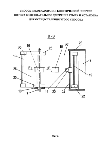 Способ преобразования кинетической энергии потока во вращательное движение крыла и установка для осуществления этого способа (патент 2589569)