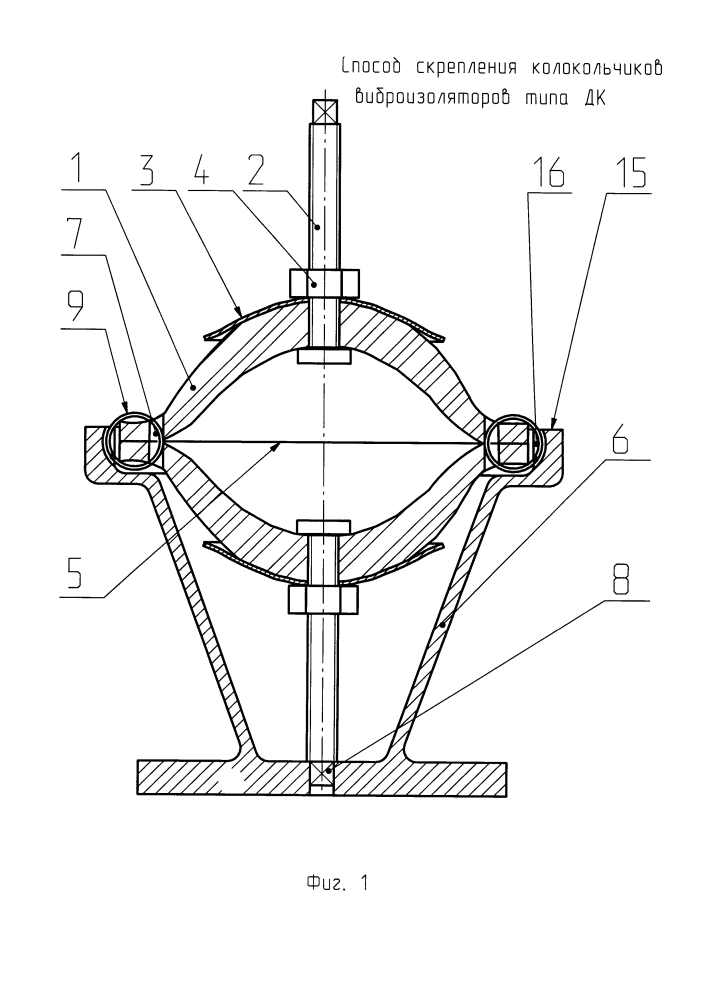 Способ скрепления колокольчиков виброизоляторов типа дк (патент 2626785)