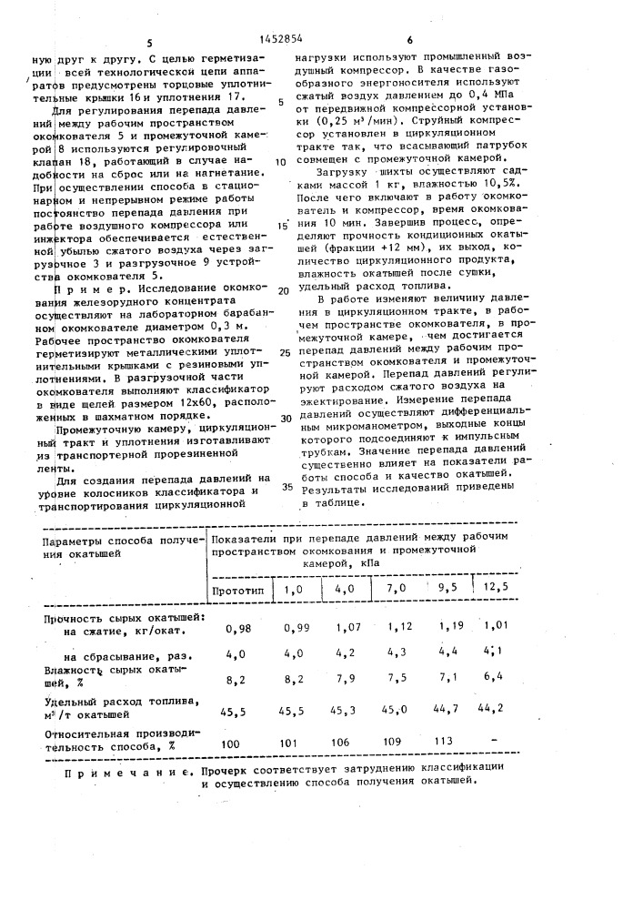 Способ получения окатышей (патент 1452854)