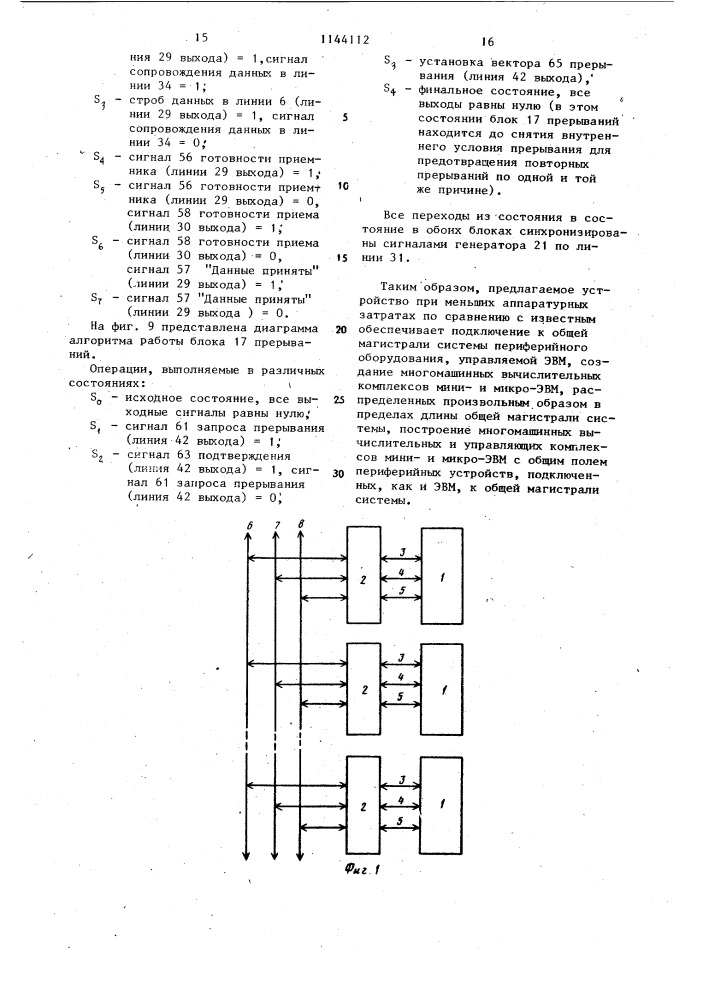 Устройство для сопряжения электронной вычислительной машины с общей шиной (патент 1144112)
