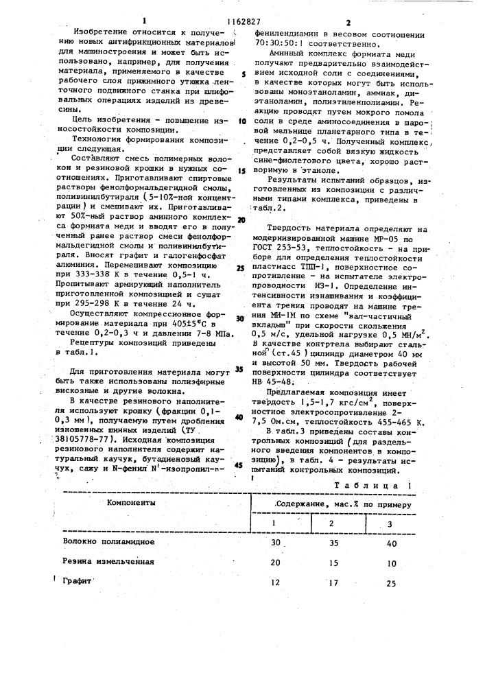 Антифрикционная полимерная композиция (патент 1162827)