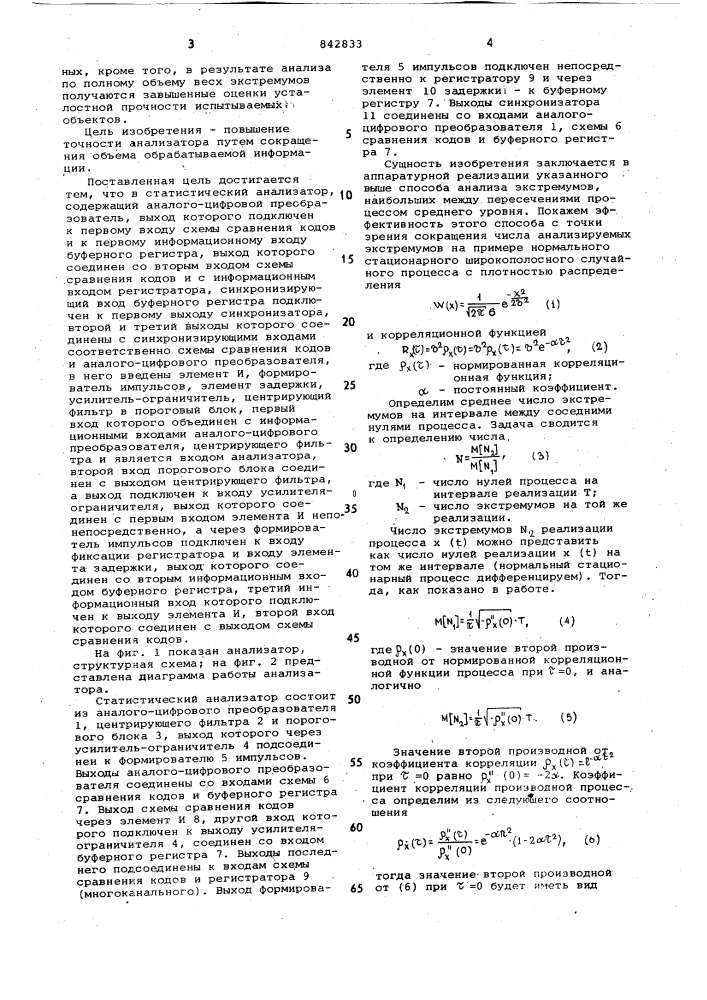 Статистический анализатор (патент 842833)