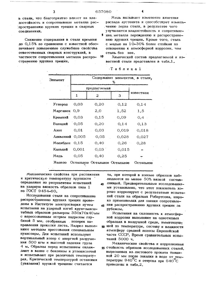 Конструкционная сталь (патент 657080)