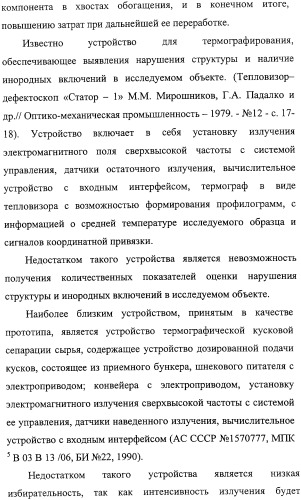 Способ термографической кусковой сепарации сырья (варианты) и устройство для его осуществления (варианты) (патент 2326738)