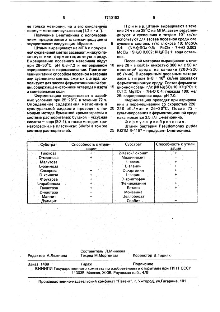 Штамм бактерий рsеudомоnаs рuтidа - продуцент l - метионина (патент 1730152)