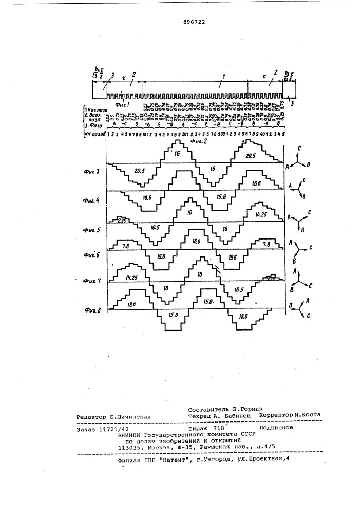 Индуктор линейной индукционной машины (патент 896722)