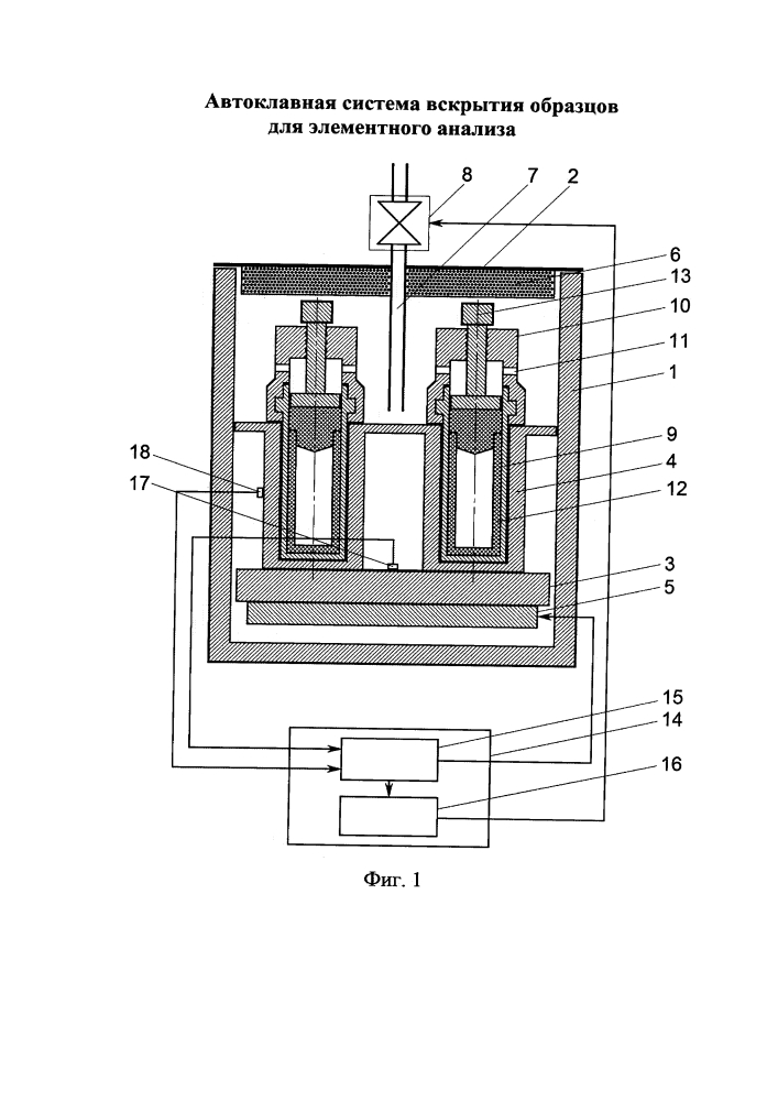 Автоклавная система вскрытия образцов для элементного анализа (патент 2599526)