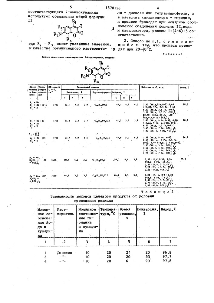Способ получения замещенных 3-иод-7-диалкиламинокумаринов (патент 1578126)