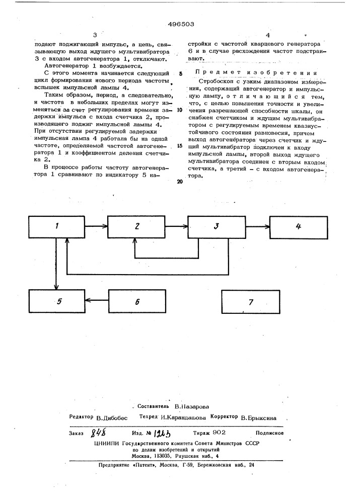 Стробоскоп с узким диапазоном измерения (патент 496503)