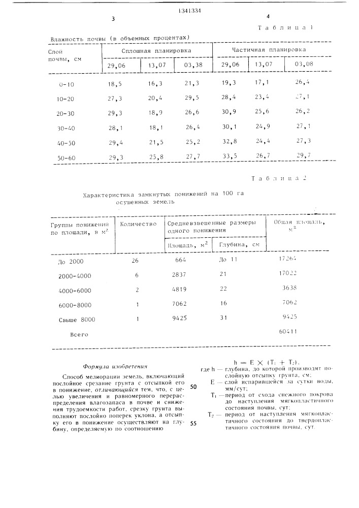 Способ мелиорации земель (патент 1341334)