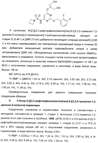 Производные пиримидинсульфонамида в качестве модуляторов рецепторов хемокинов (патент 2408587)