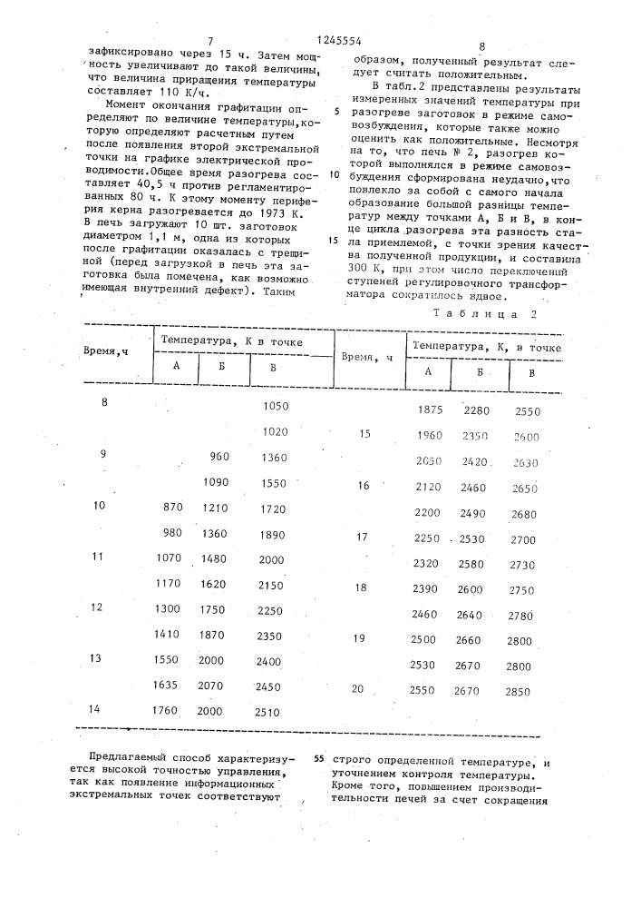 Способ управления процессом графитации в печи (патент 1245554)