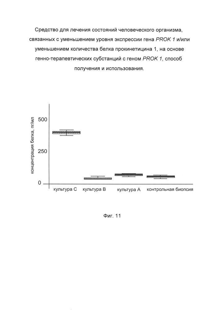 Средство для лечения состояний человеческого организма, связанных с уменьшением уровня экспрессии гена prok 1 и/или уменьшением количества белка прокинетицина 1 на основе генно-терапевтических субстанций с геном prok 1, способ получения и использования (патент 2662944)