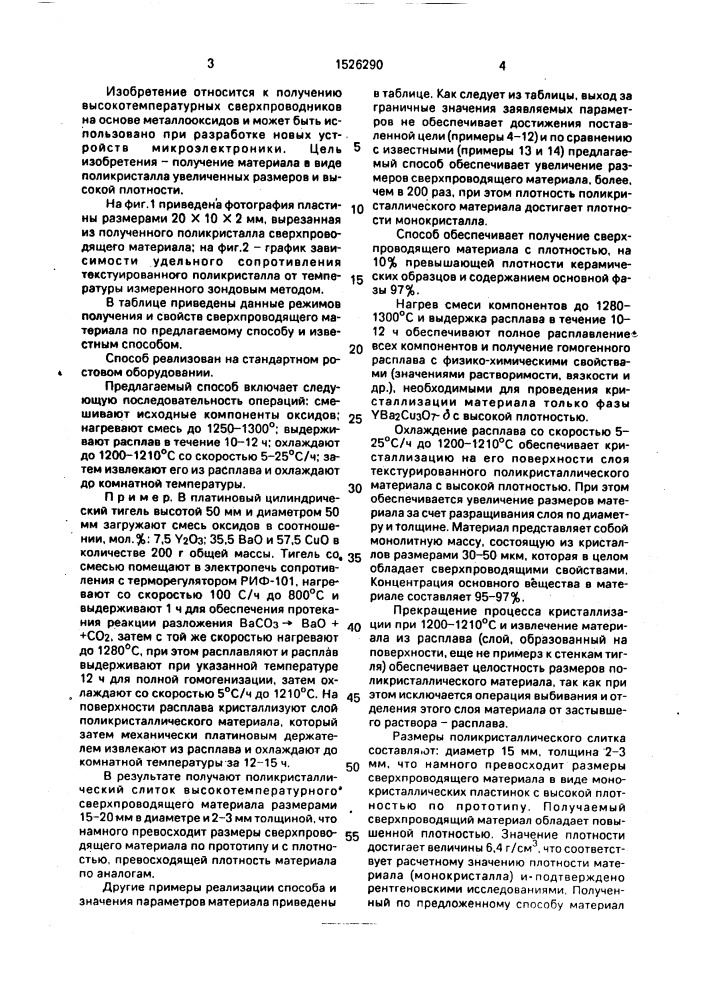 Способ получения высокотемпературного сверхпроводящего материала (патент 1526290)