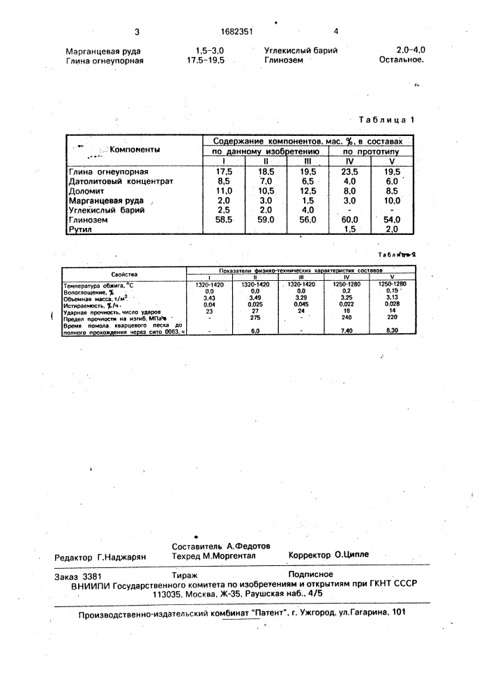 Шихта для изготовления мелющих тел (патент 1682351)