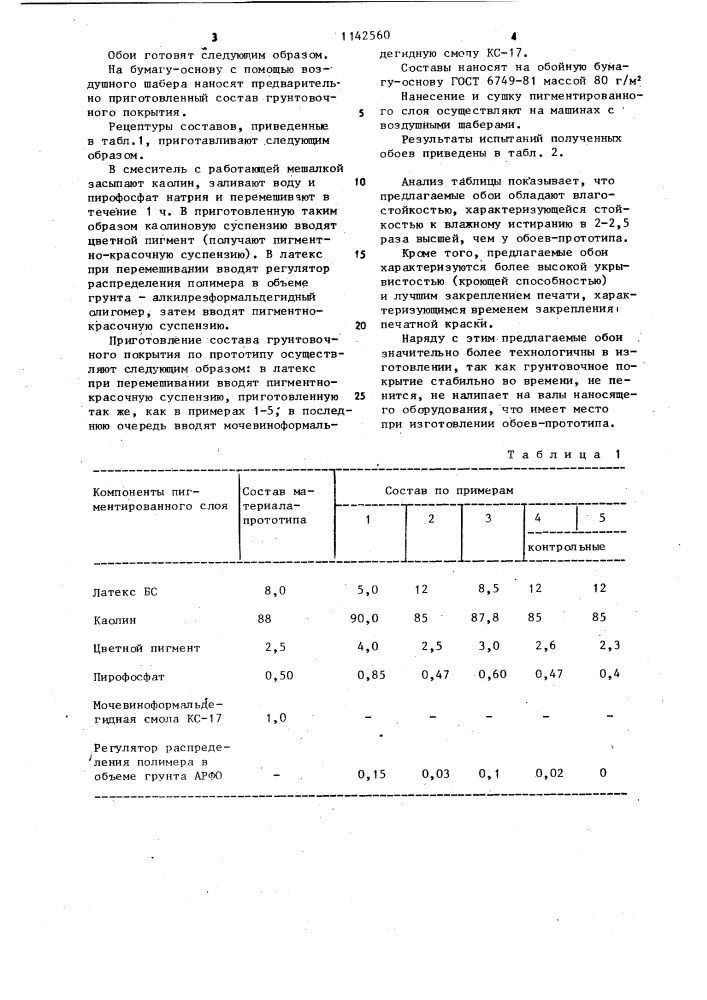 Влагостойкие обои (патент 1142560)