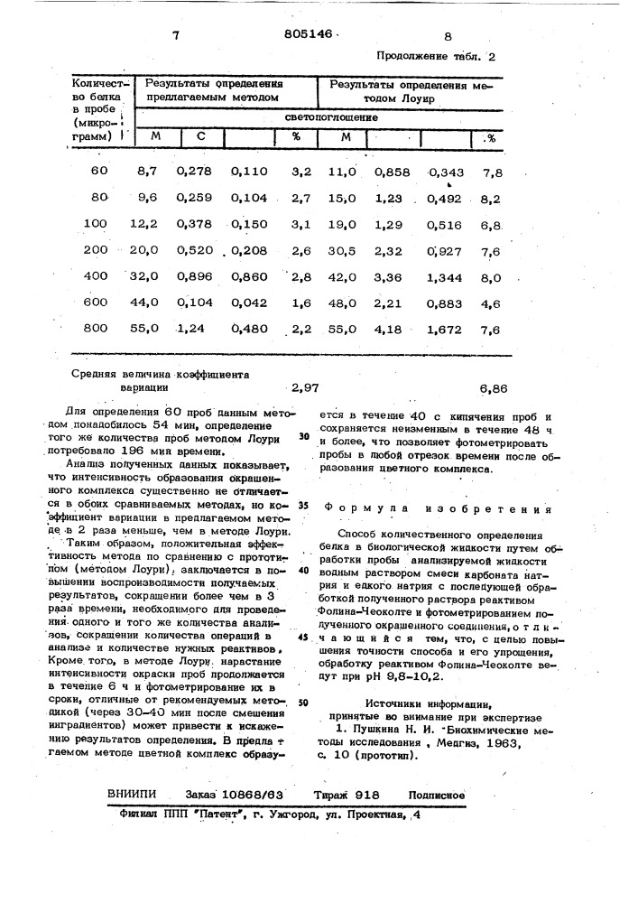 Способ количественного определениябелка b биологической жидкости (патент 805146)