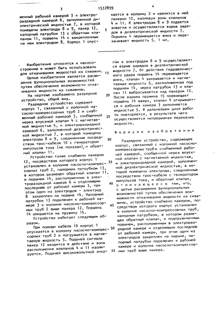 Разрядное устройство (патент 1537899)