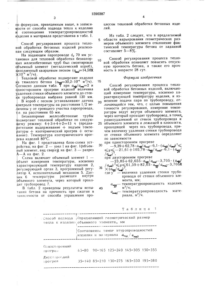 Способ регулирования процесса тепловой обработки бетонных изделий (патент 1590387)
