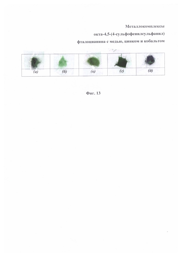 Металлокомплексы окта-4,5-(4-сульфофенилсульфанил)фталоцианина с медью, цинком и кобальтом (патент 2640303)