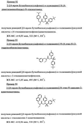 Производные сульфониламиноуксусной кислоты и их применение в качестве антагонистов рецепторов орексина (патент 2334735)