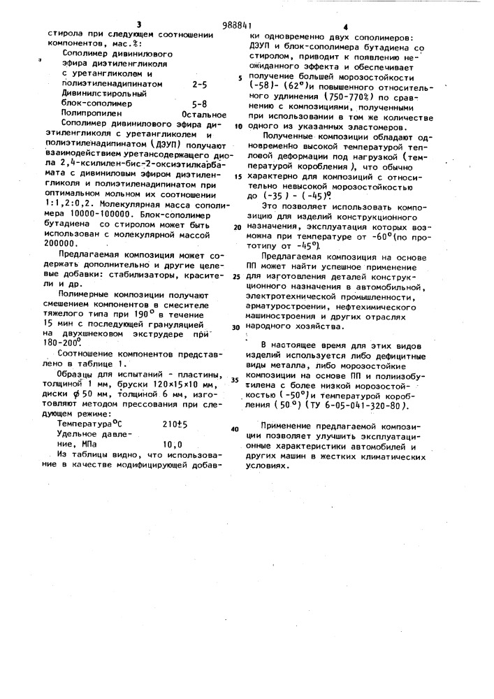 Полимерная композиция (патент 988841)