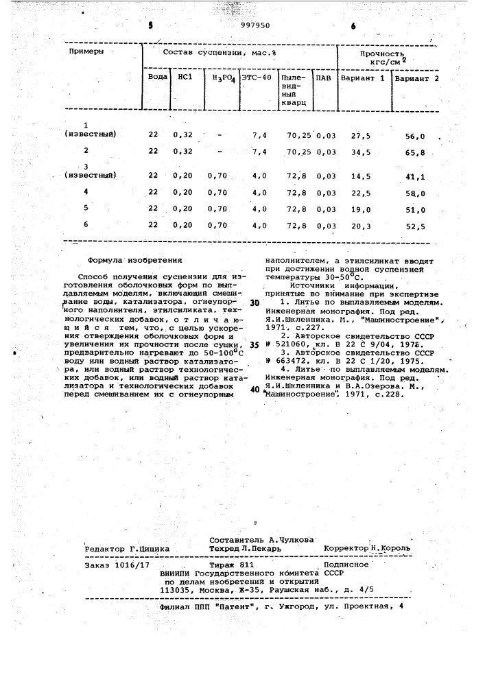 Способ получения суспензии для изготовления оболочковых форм по выплавляемым моделям (патент 997950)