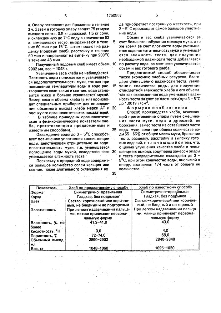 Способ производства хлеба (патент 1750567)