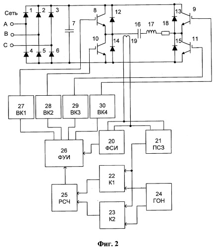 Способ управления резонансным инвертором со встречно-параллельными диодами (патент 2289195)