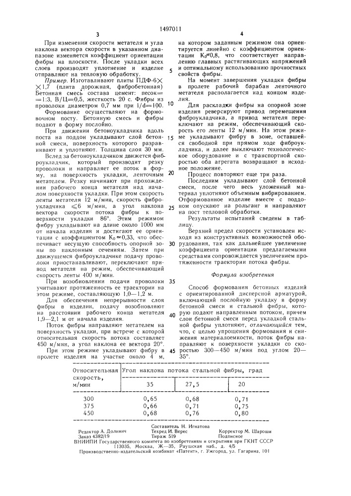 Способ формования бетонных изделий (патент 1497011)