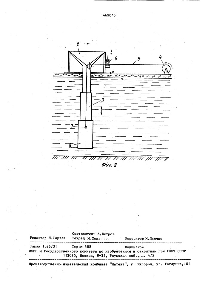 Установка для засыпки подводной траншеи (патент 1469045)