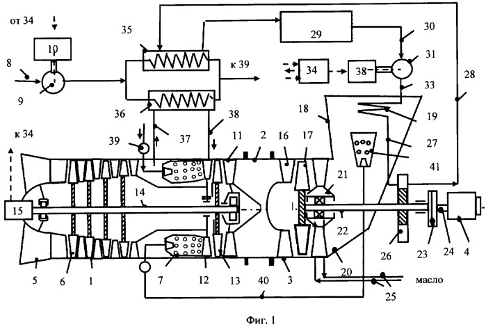Силовая установка с утилизацией тепла (патент 2349778)
