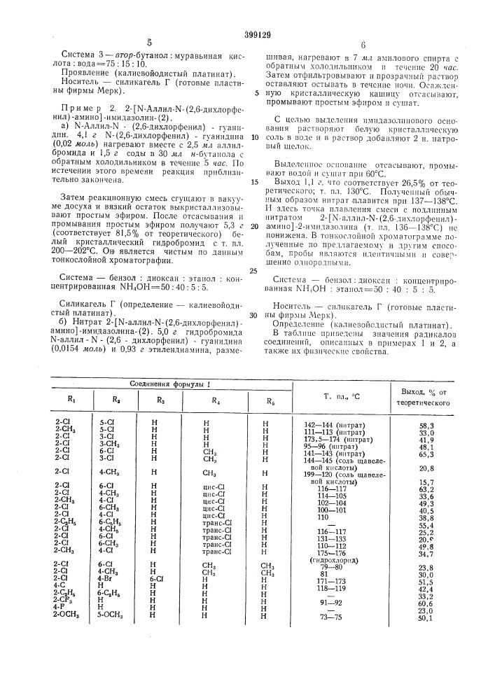 Способ получения производных л'-аллил-2- ариламиноимидазолинов-(2) (патент 399129)