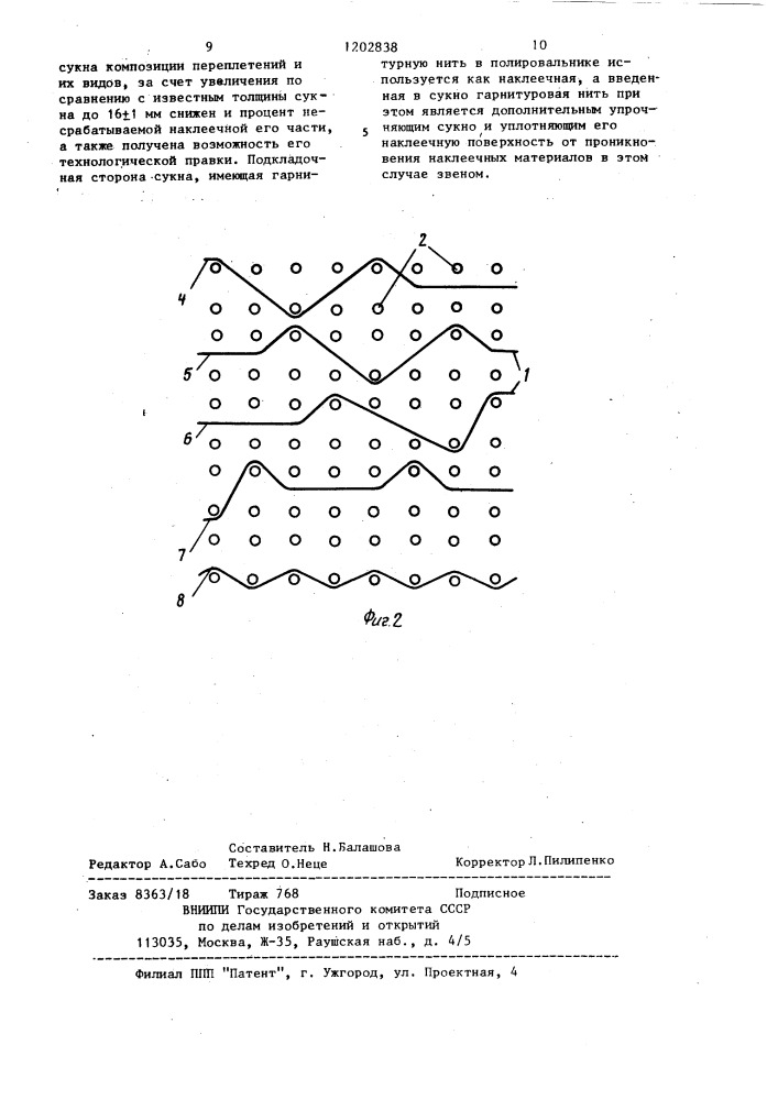 Техническое сукно для полирования (патент 1202838)