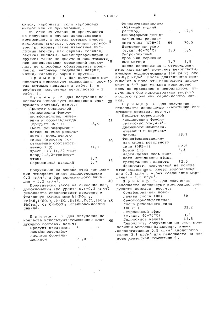 Композиция для получения пенопласта (патент 548037)