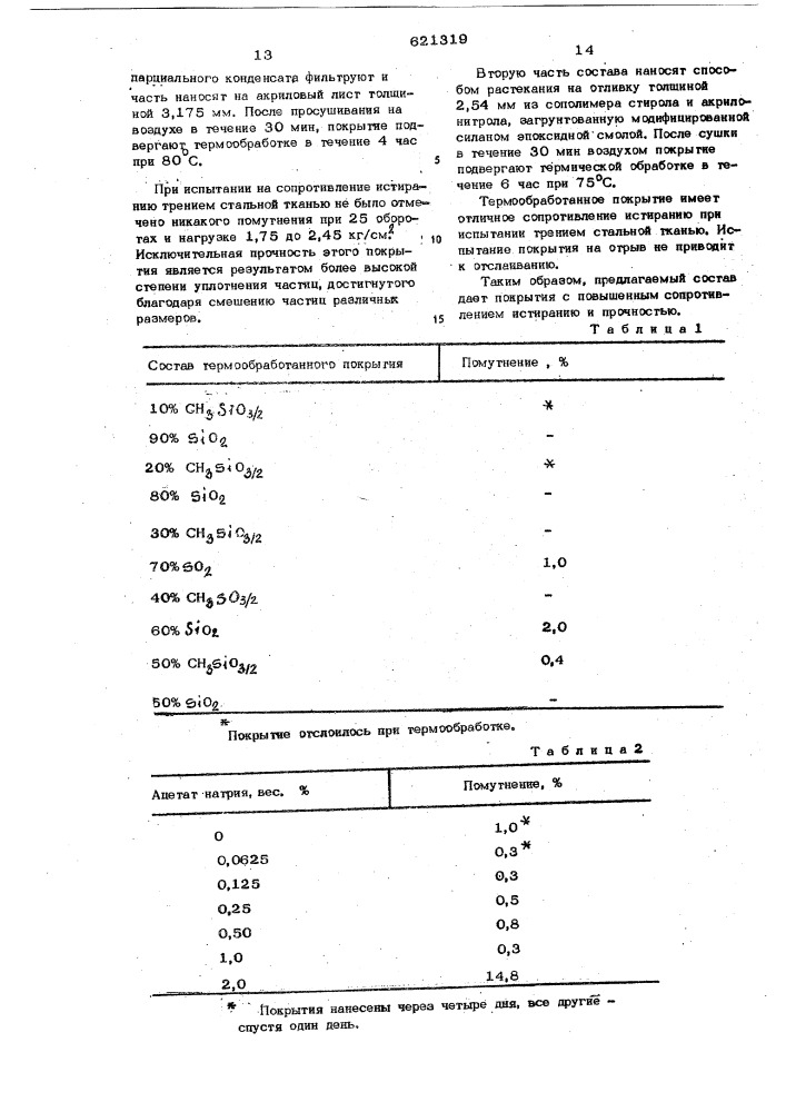 Состав для покрытия (патент 621319)