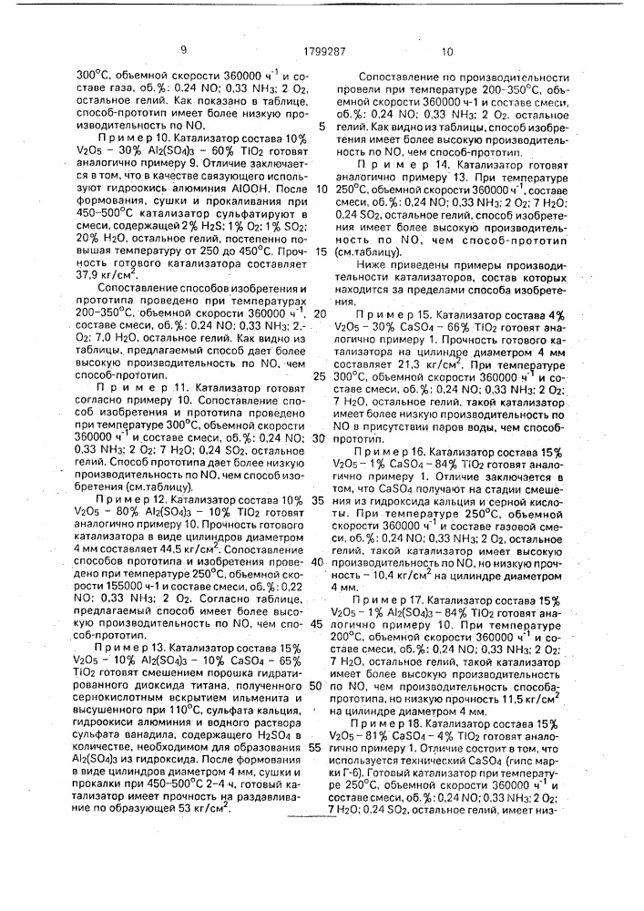 Способ очистки газов от оксидов азота (патент 1799287)