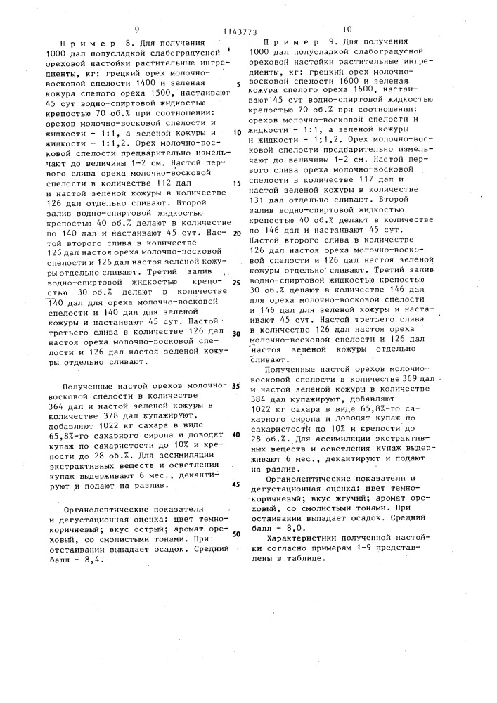 Алкогольный ореховый напиток (патент 1143773)