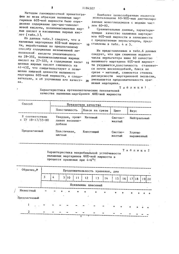 Способ получения наливных маргаринов 60%-ной жирности (патент 1184507)