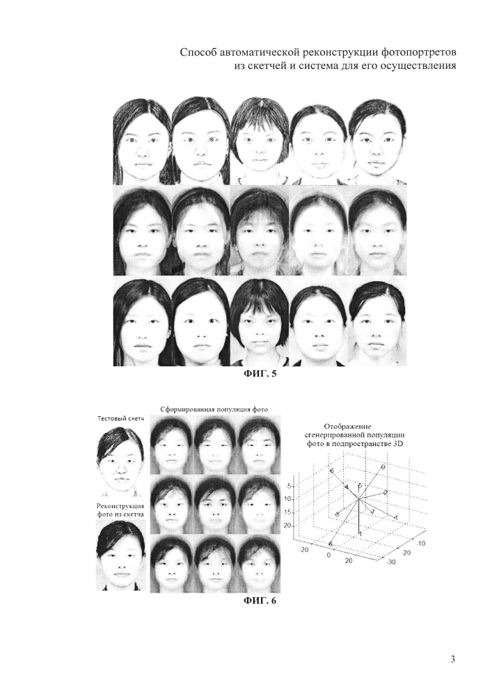 Способ автоматической реконструкции фотопортретов из скетчей и система для его осуществления (патент 2628125)