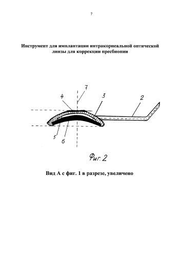 Инструмент для имплантации интракорнеальной оптической линзы для коррекции пресбиопии (патент 2581762)