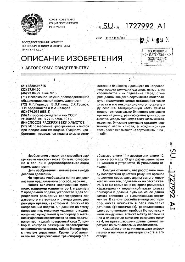 Способ раскряжевки хлыстов (патент 1727992)