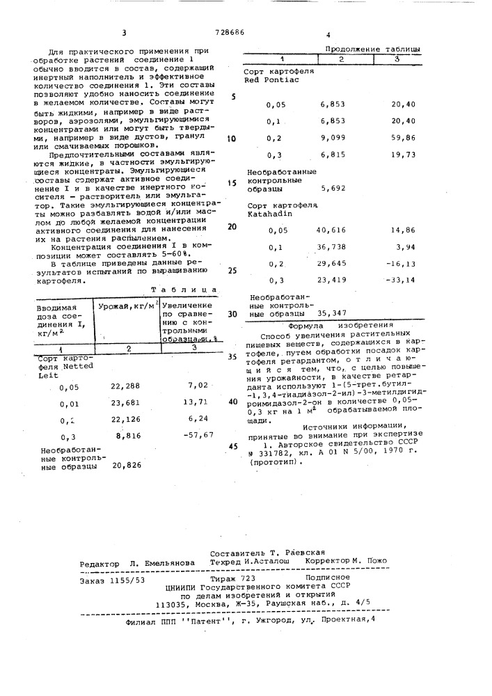 Способ увеличения растительных пищевых веществ,содержащихся в картофеле (патент 728686)