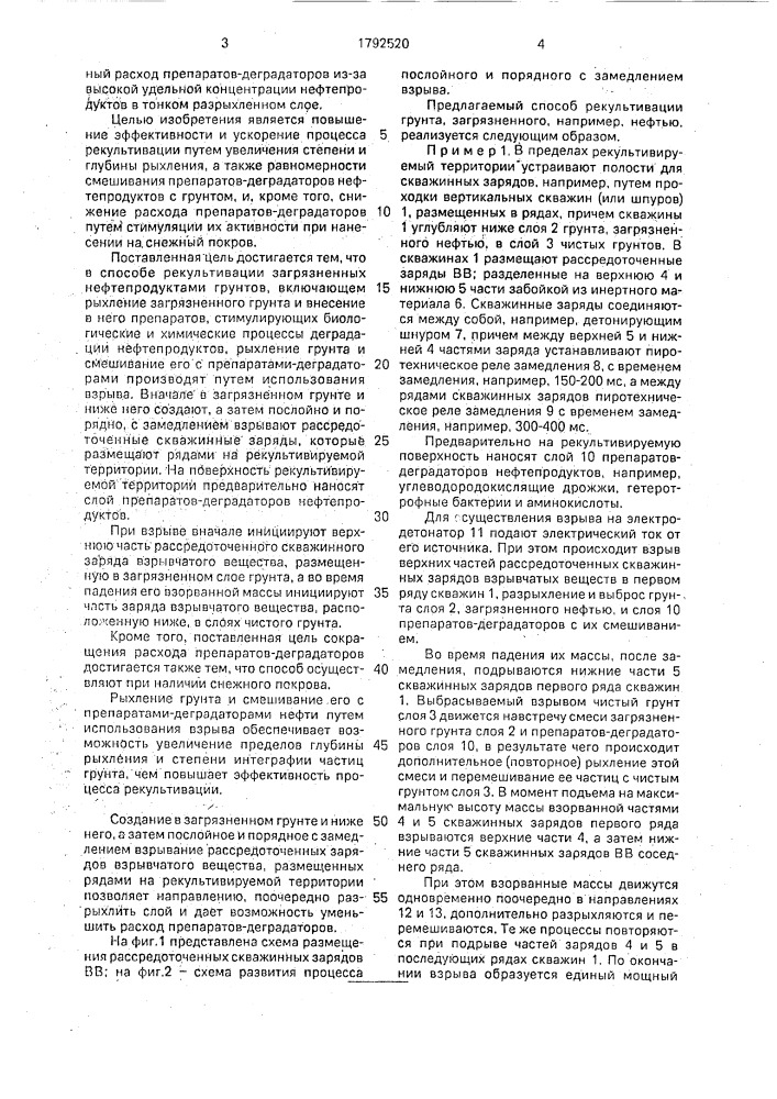 Способ рекультивации загрязненных нефтепродуктами грунтов (патент 1792520)