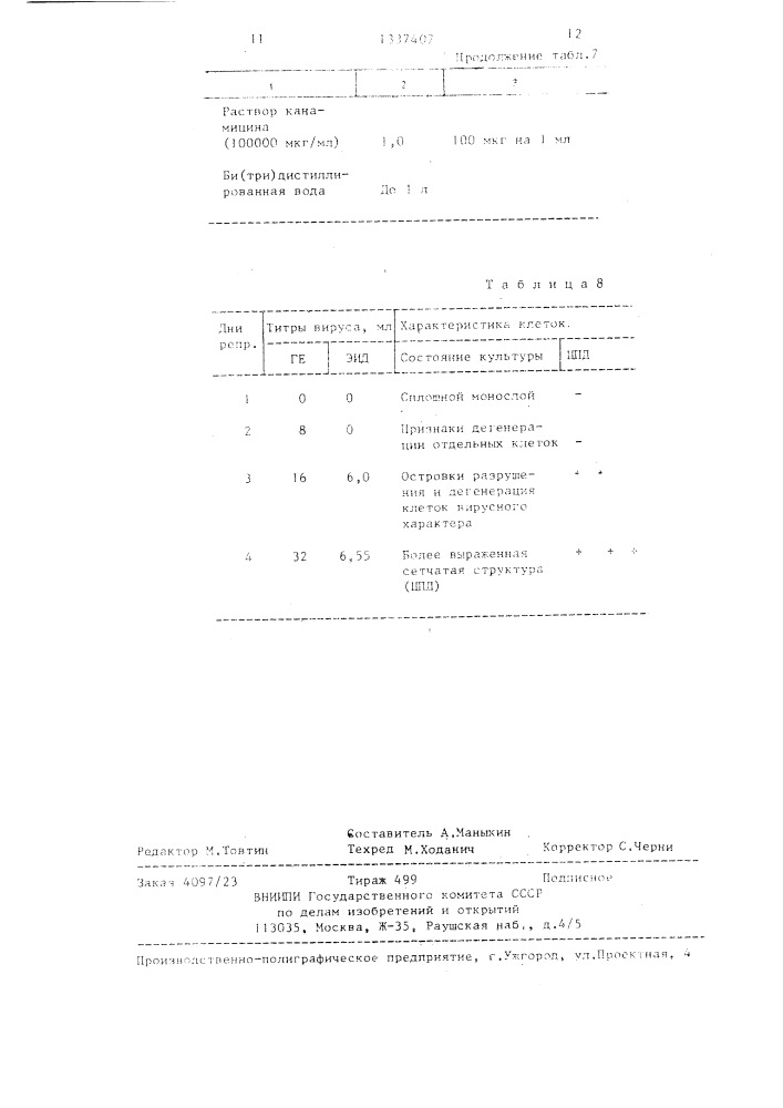 Среда для репродукции вирусов гриппа в культуре клеток (патент 1337407)