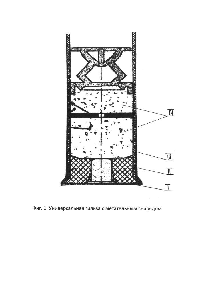 Универсальная гильза с метательным зарядом и снарядом (патент 2598877)