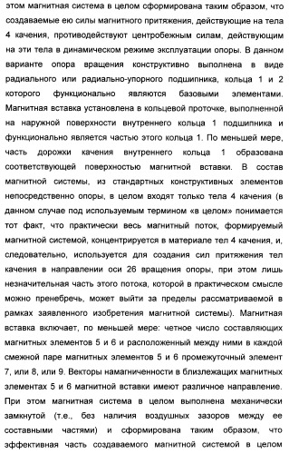 Способ магнитной разгрузки тел качения от действия центробежных сил в опорах вращения и опора вращения для его осуществления (варианты) (патент 2348839)