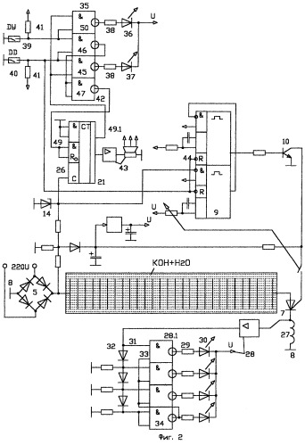 Устройство управления для формирования газового потока электролизно-водяного газового генератора (патент 2253701)